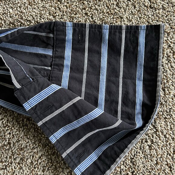 Le Chateau Men's Button Down Dress Shirt Dark Blue with Stripes Size L - Picture 6 of 9